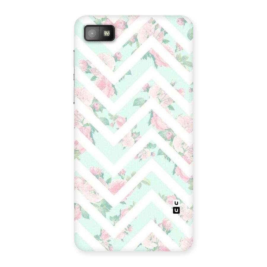 Pastel Floral Zig Zag Back Case for Blackberry Z10
