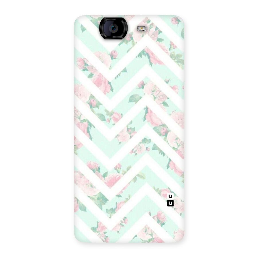 Pastel Floral Zig Zag Back Case for Canvas Knight A350