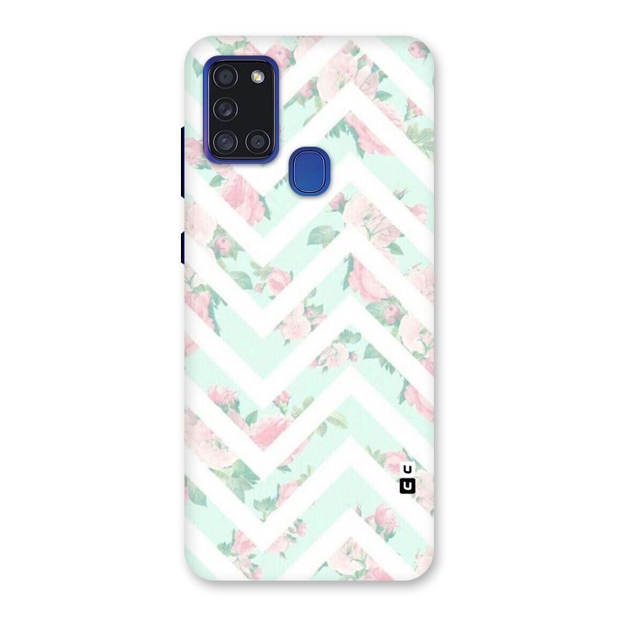Pastel Floral Zig Zag Back Case for Galaxy A21s