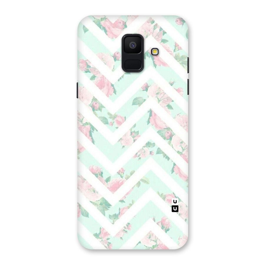 Pastel Floral Zig Zag Back Case for Galaxy A6 (2018)