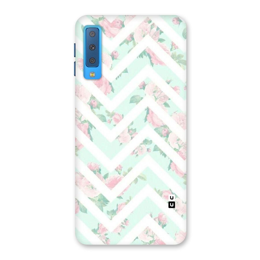 Pastel Floral Zig Zag Back Case for Galaxy A7 (2018)