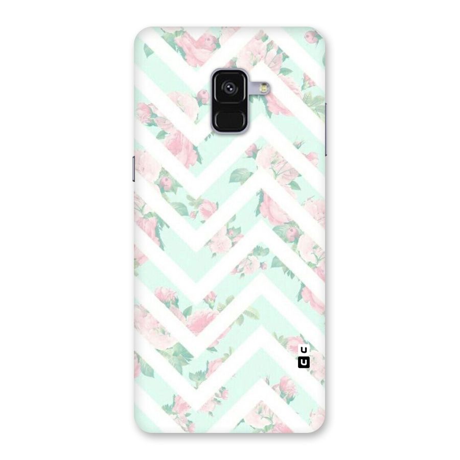 Pastel Floral Zig Zag Back Case for Galaxy A8 Plus