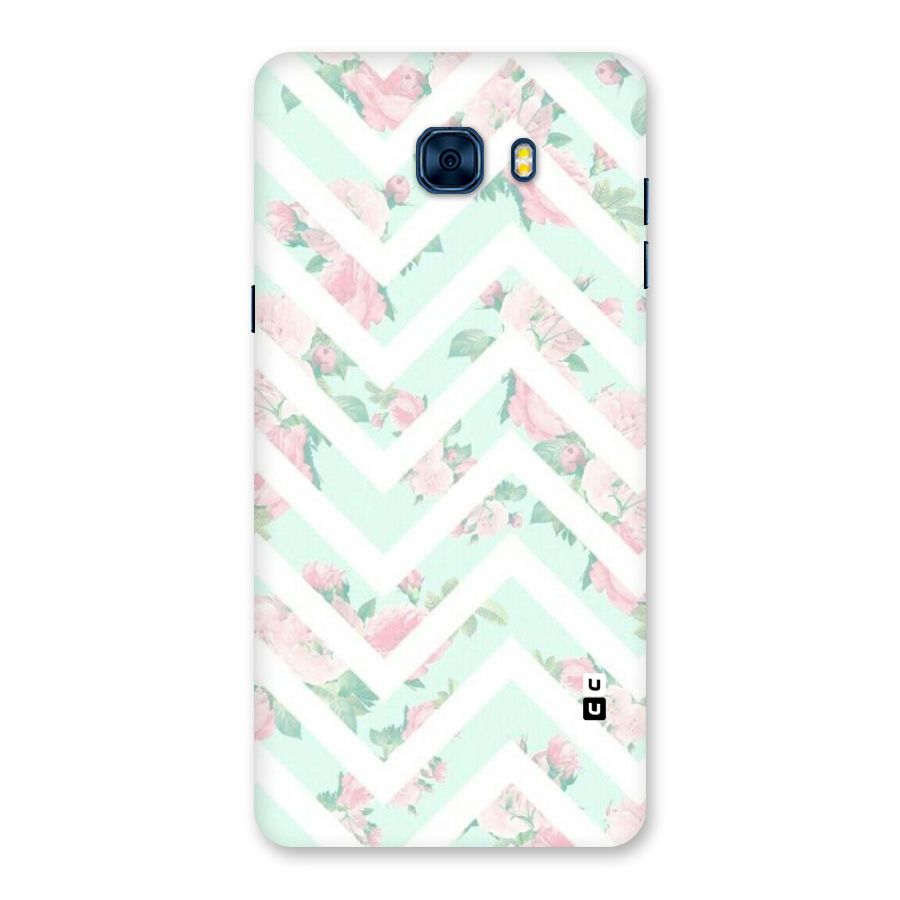 Pastel Floral Zig Zag Back Case for Galaxy C7 Pro