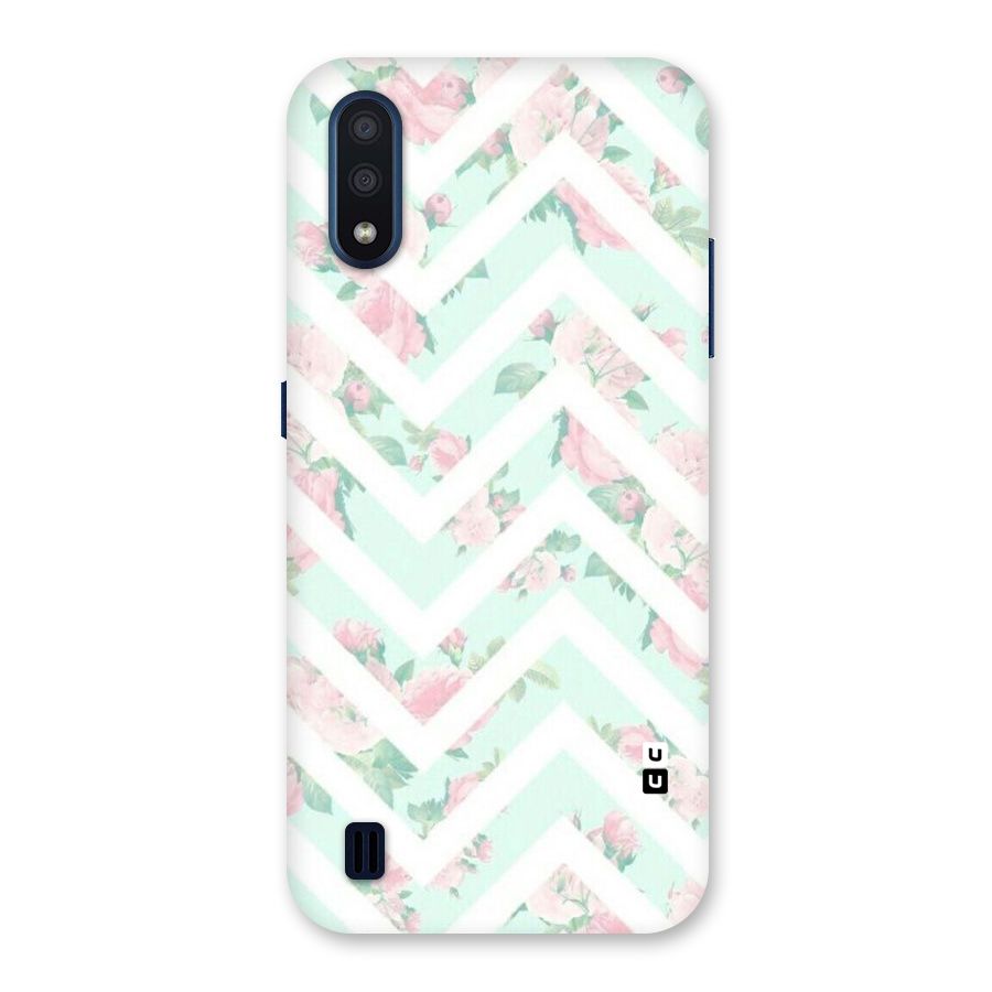 Pastel Floral Zig Zag Back Case for Galaxy M01