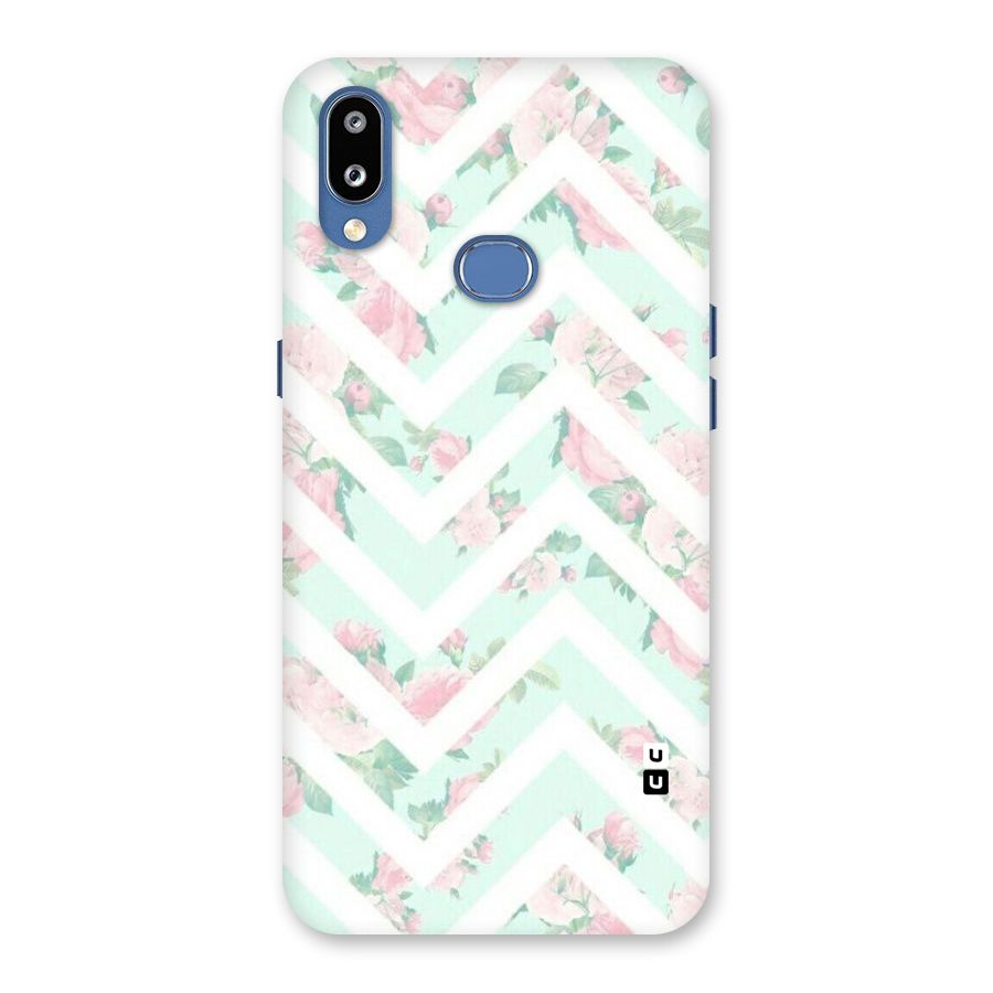 Pastel Floral Zig Zag Back Case for Galaxy M01s