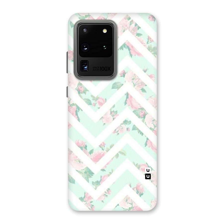 Pastel Floral Zig Zag Back Case for Galaxy S20 Ultra