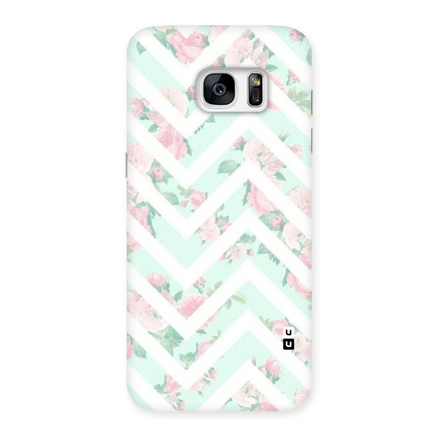 Pastel Floral Zig Zag Back Case for Galaxy S7 Edge