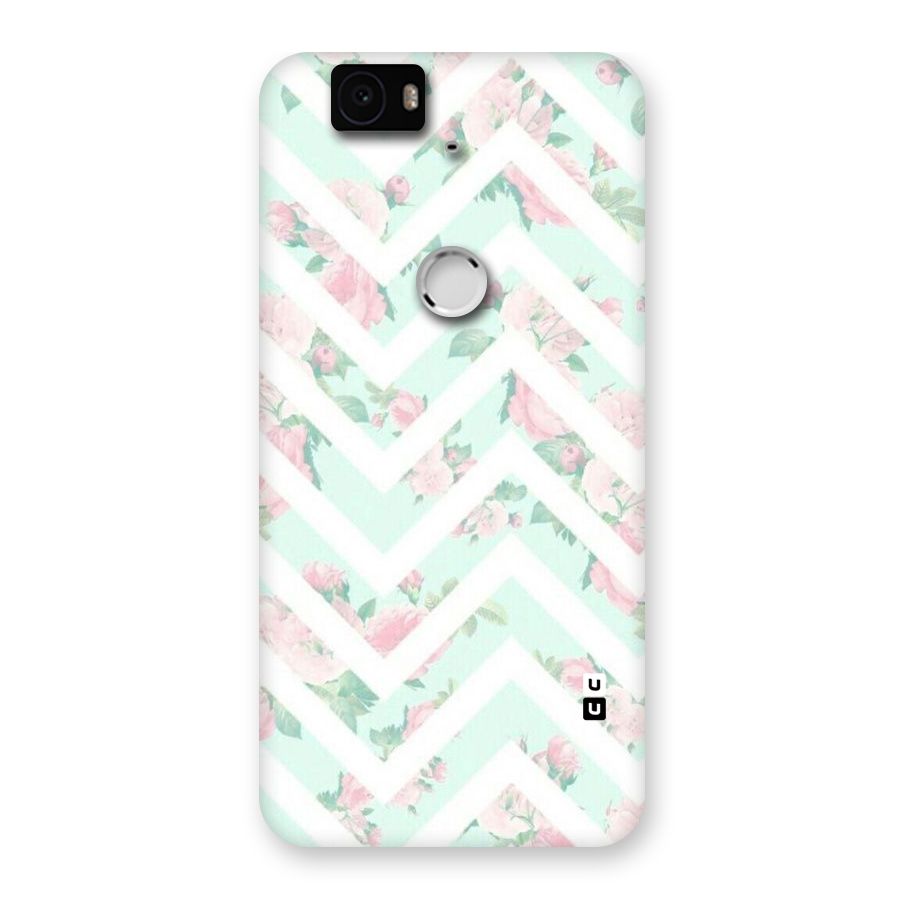 Pastel Floral Zig Zag Back Case for Google Nexus-6P