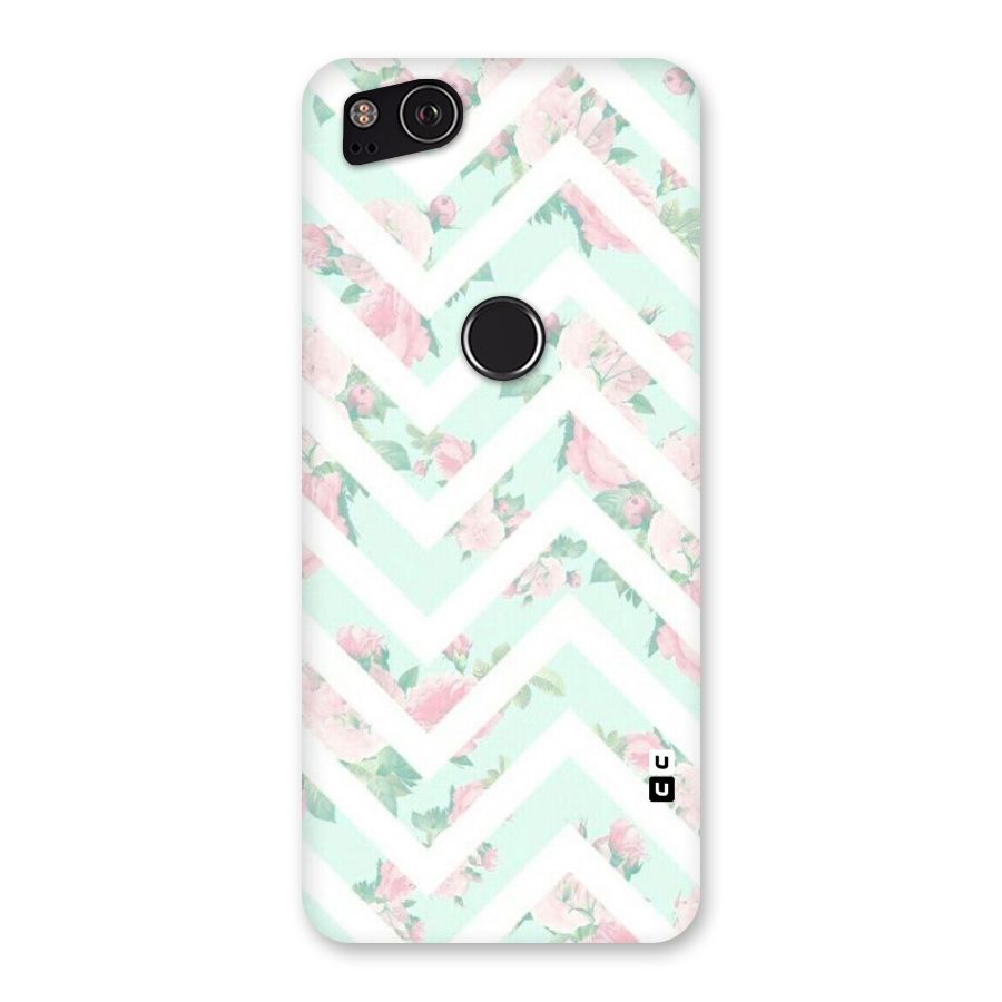 Pastel Floral Zig Zag Back Case for Google Pixel 2