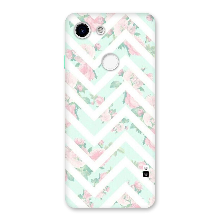 Pastel Floral Zig Zag Back Case for Google Pixel 3