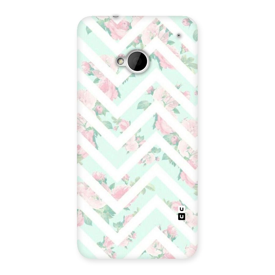 Pastel Floral Zig Zag Back Case for HTC One M7
