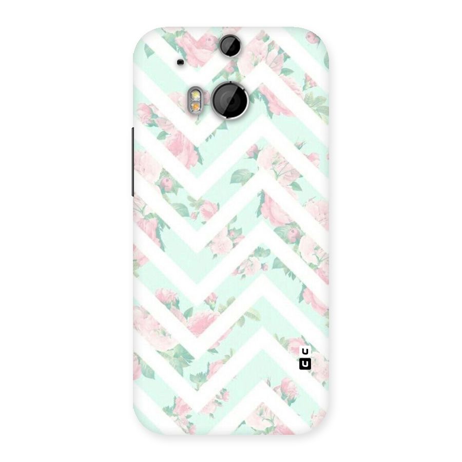 Pastel Floral Zig Zag Back Case for HTC One M8