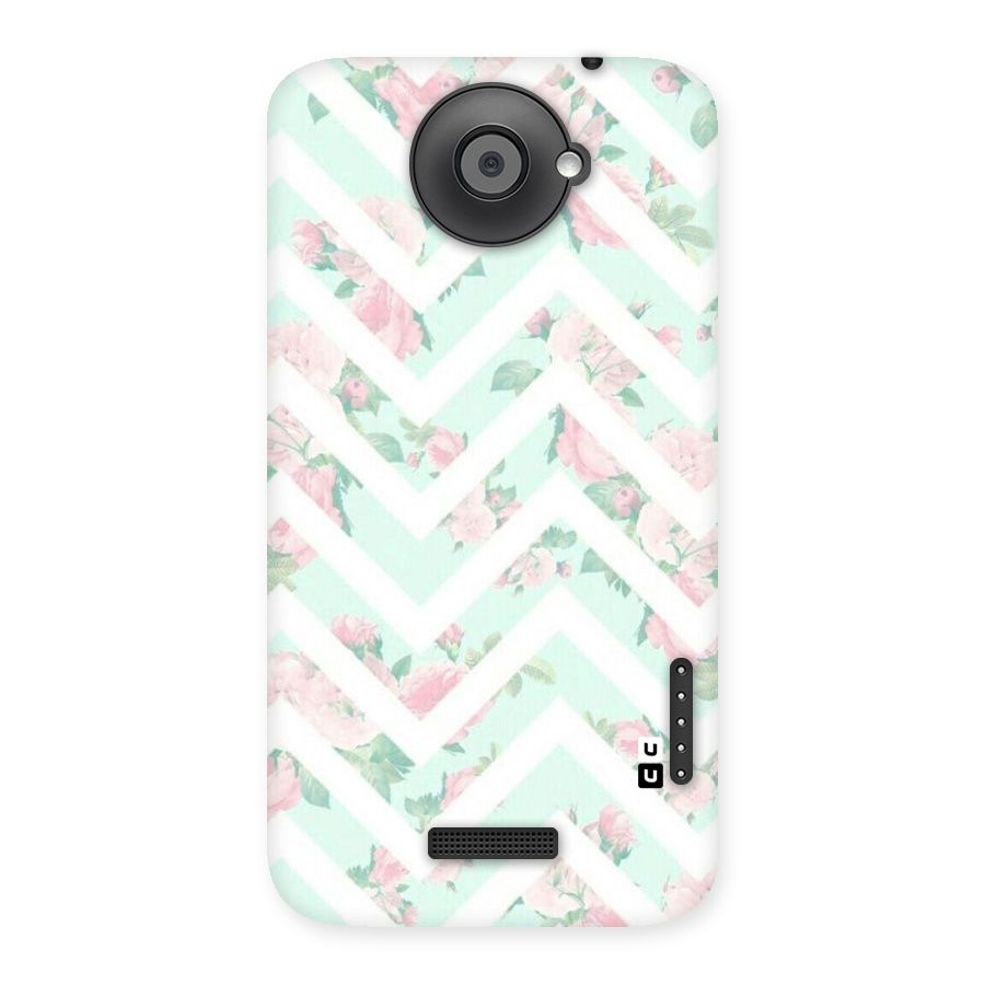 Pastel Floral Zig Zag Back Case for HTC One X