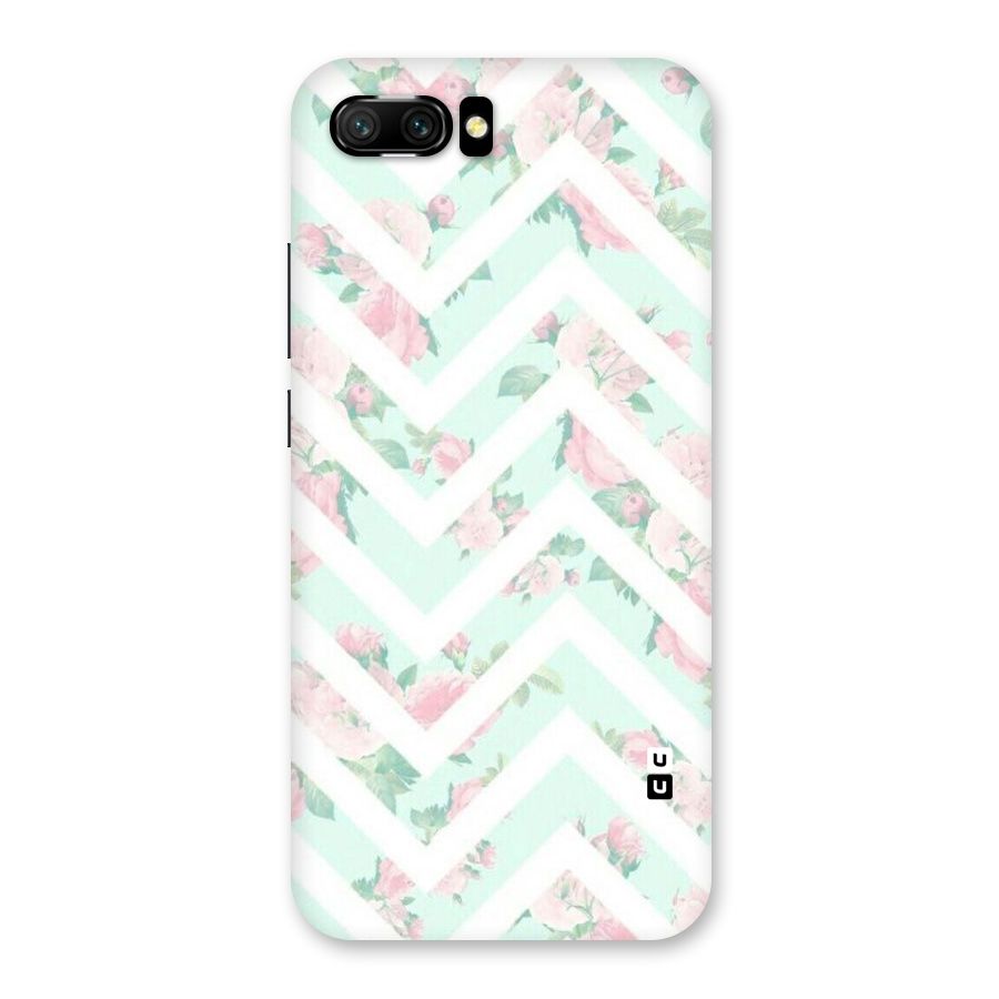 Pastel Floral Zig Zag Back Case for Honor 10