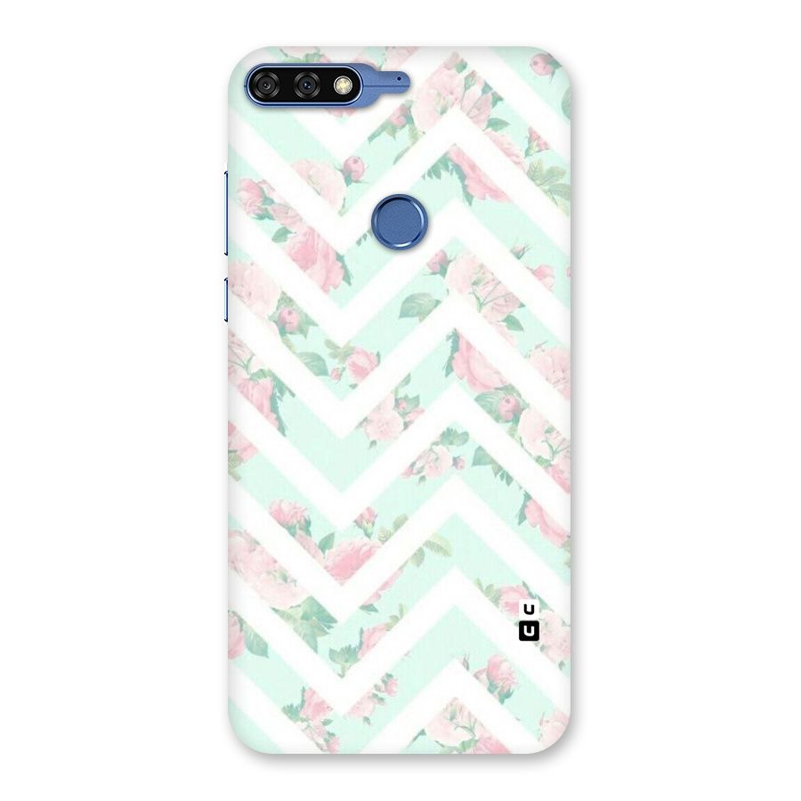 Pastel Floral Zig Zag Back Case for Honor 7C