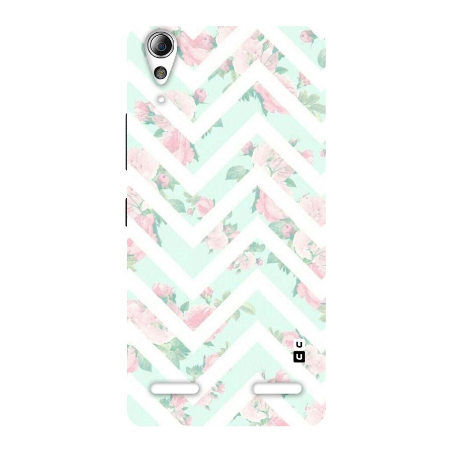 Pastel Floral Zig Zag Back Case for Lenovo A6000 Plus