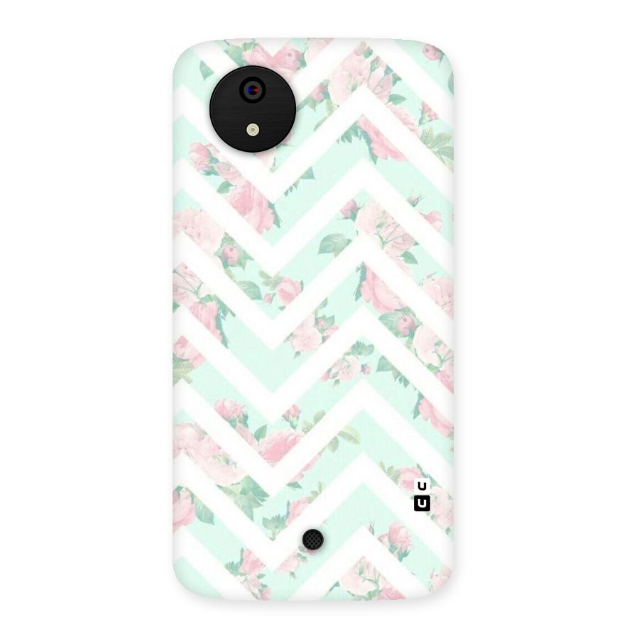 Pastel Floral Zig Zag Back Case for Micromax Canvas A1
