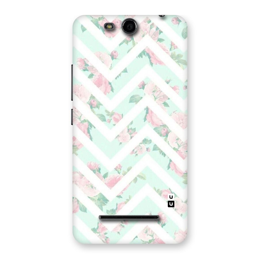 Pastel Floral Zig Zag Back Case for Micromax Canvas Juice 3 Q392