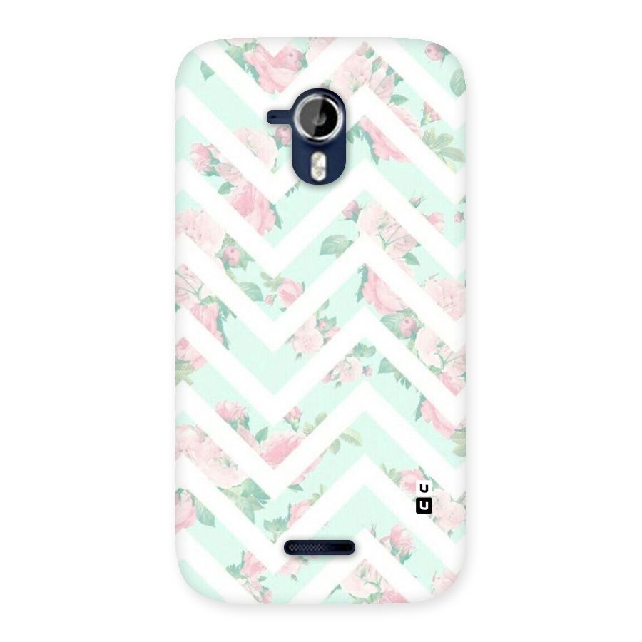 Pastel Floral Zig Zag Back Case for Micromax Canvas Magnus A117