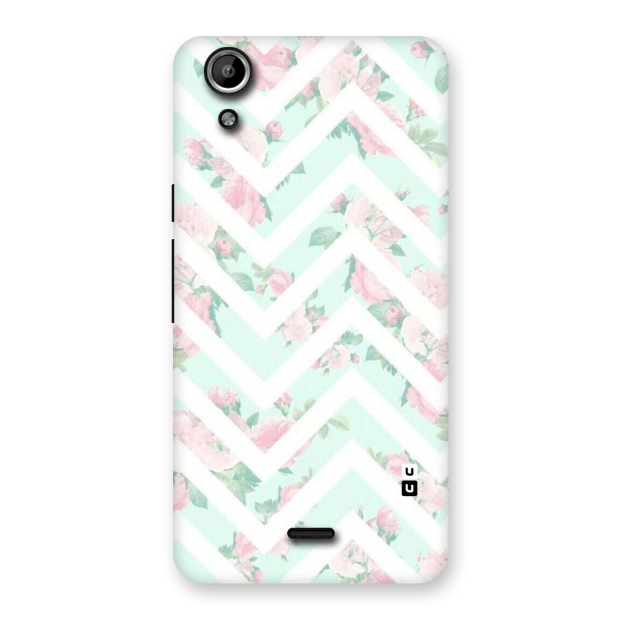 Pastel Floral Zig Zag Back Case for Micromax Canvas Selfie Lens Q345