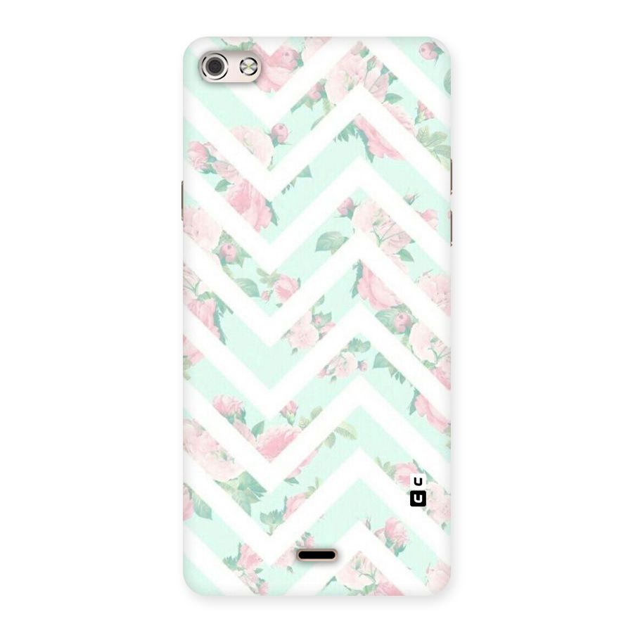 Pastel Floral Zig Zag Back Case for Micromax Canvas Silver 5
