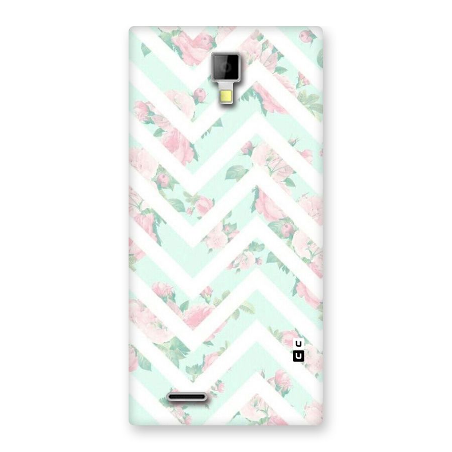 Pastel Floral Zig Zag Back Case for Micromax Canvas Xpress A99