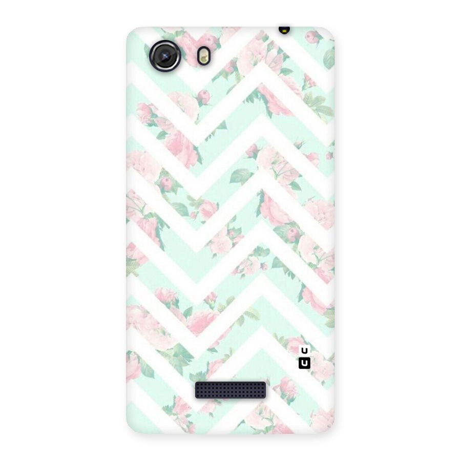 Pastel Floral Zig Zag Back Case for Micromax Unite 3