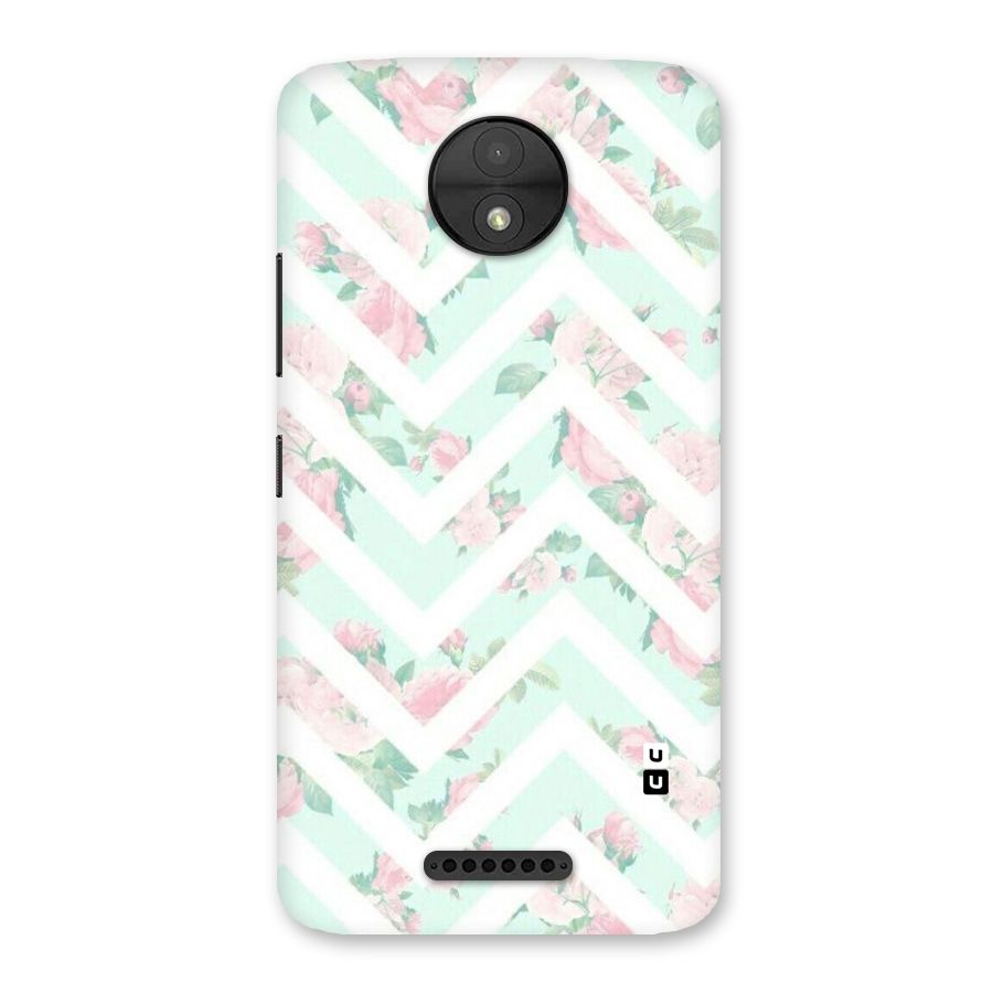 Pastel Floral Zig Zag Back Case for Moto C