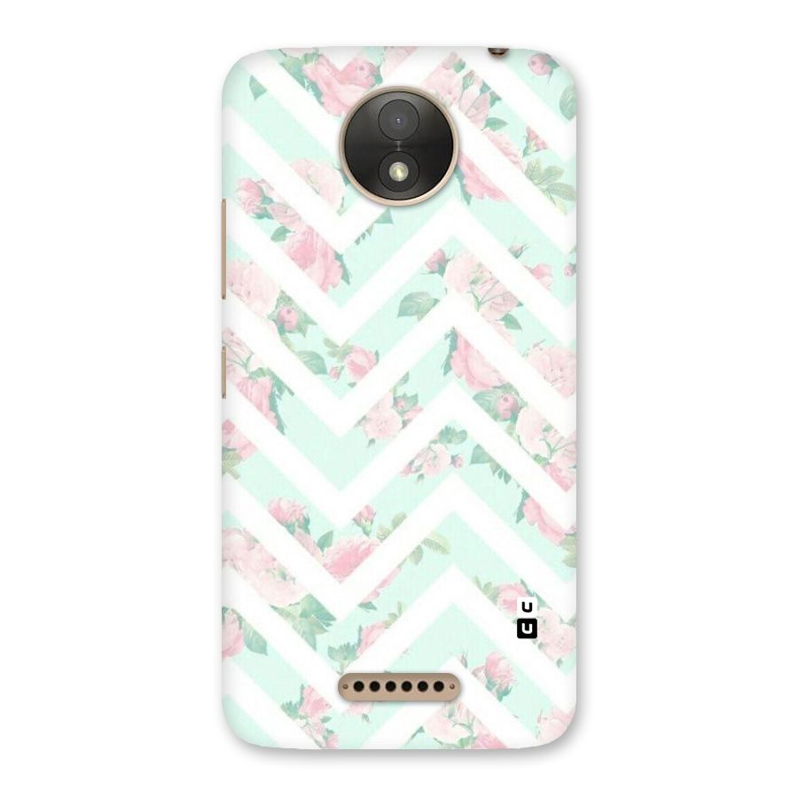 Pastel Floral Zig Zag Back Case for Moto C Plus