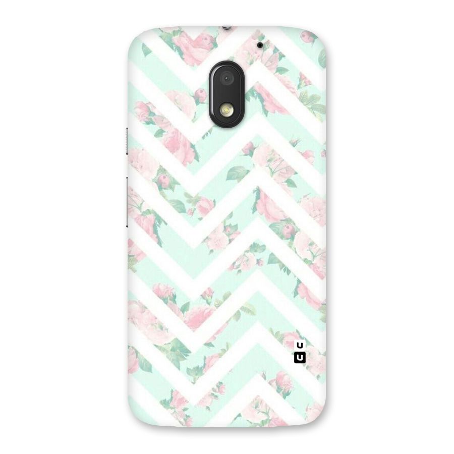 Pastel Floral Zig Zag Back Case for Moto E3 Power