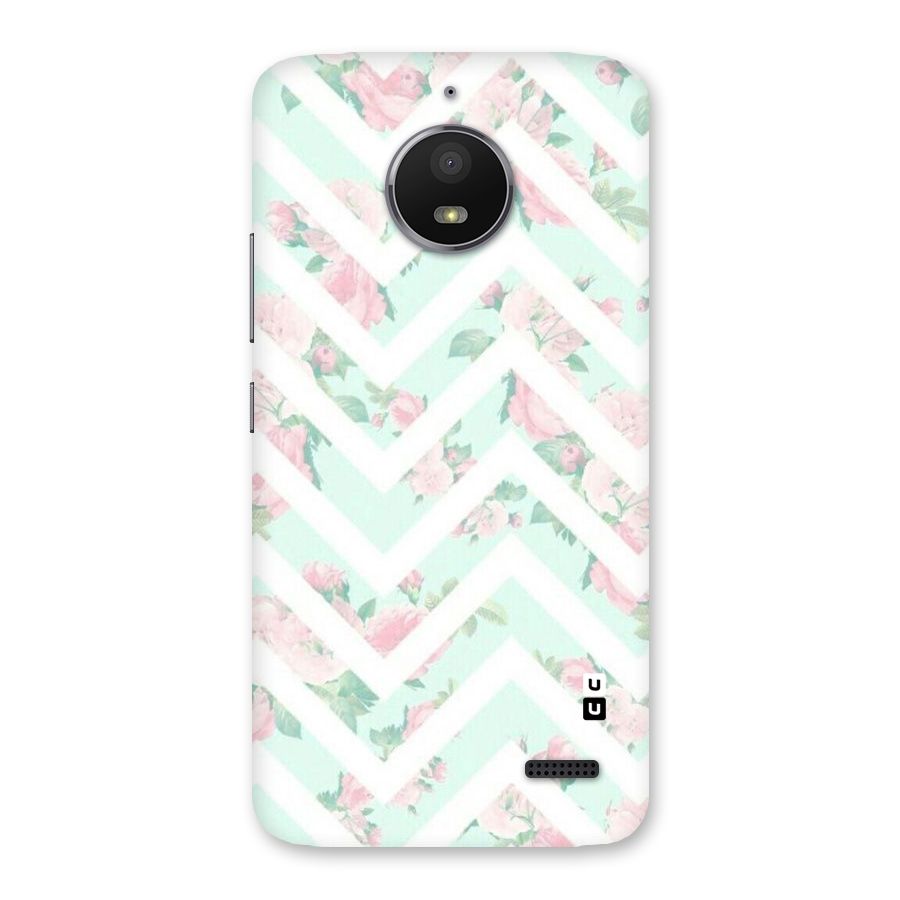 Pastel Floral Zig Zag Back Case for Moto E4