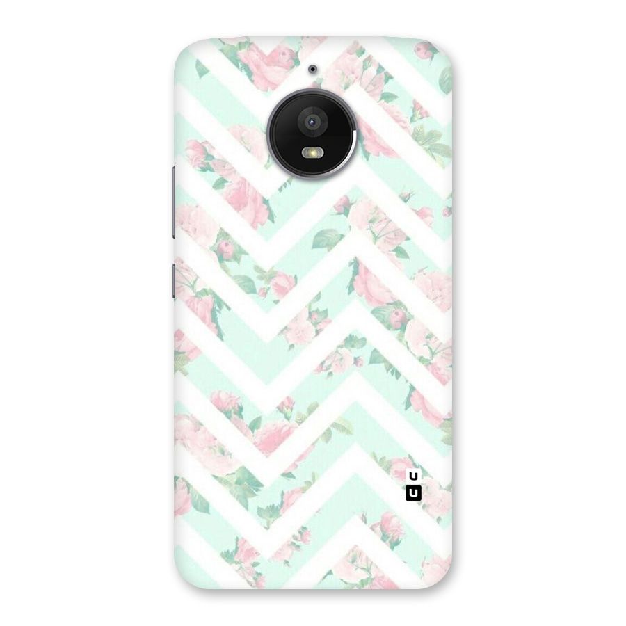 Pastel Floral Zig Zag Back Case for Moto E4 Plus