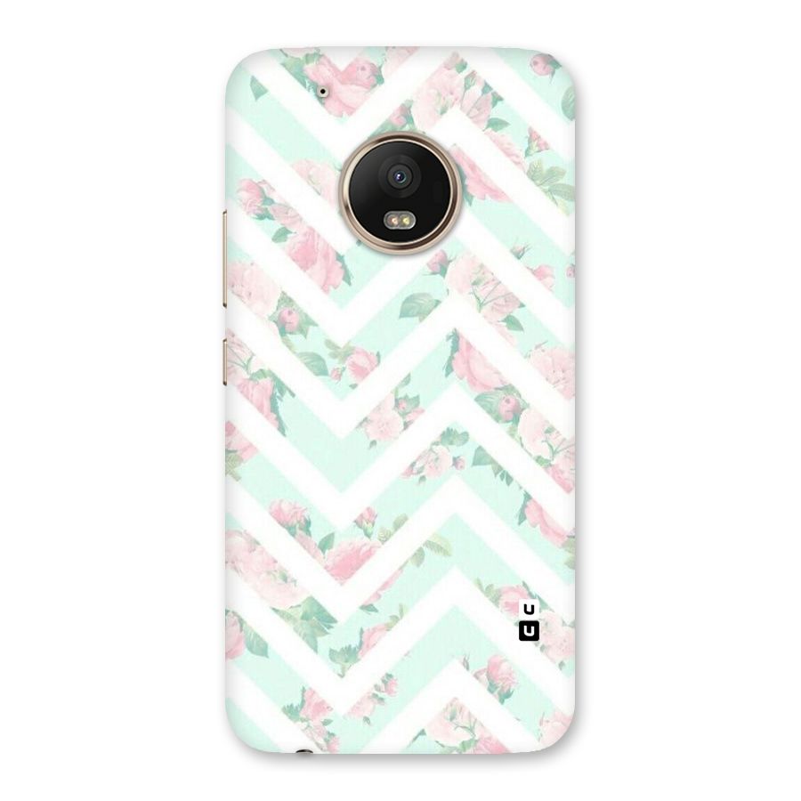 Pastel Floral Zig Zag Back Case for Moto G5 Plus