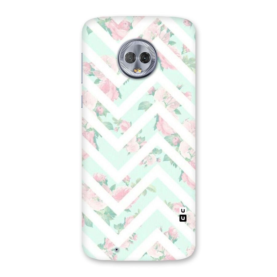 Pastel Floral Zig Zag Back Case for Moto G6