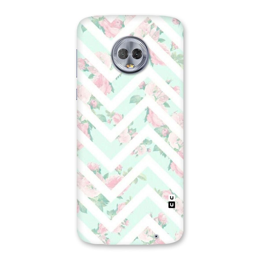 Pastel Floral Zig Zag Back Case for Moto G6 Plus