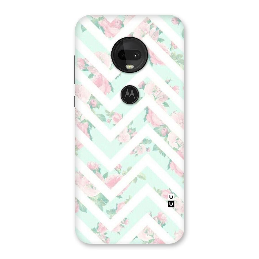 Pastel Floral Zig Zag Back Case for Moto G7