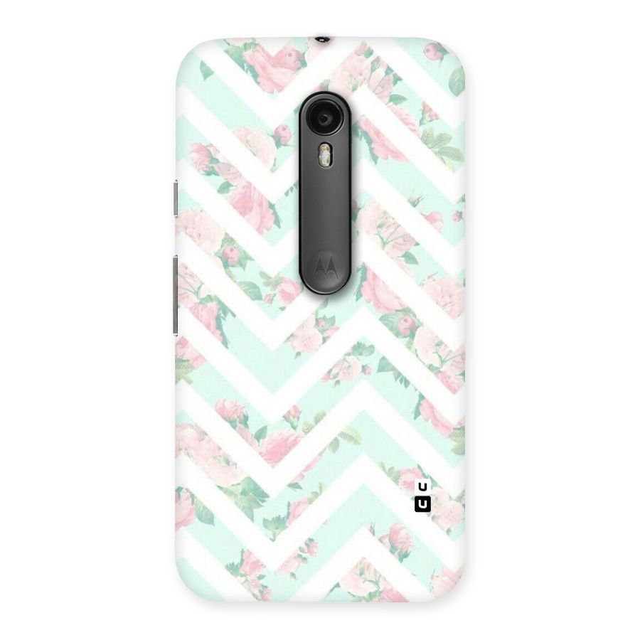 Pastel Floral Zig Zag Back Case for Moto G Turbo