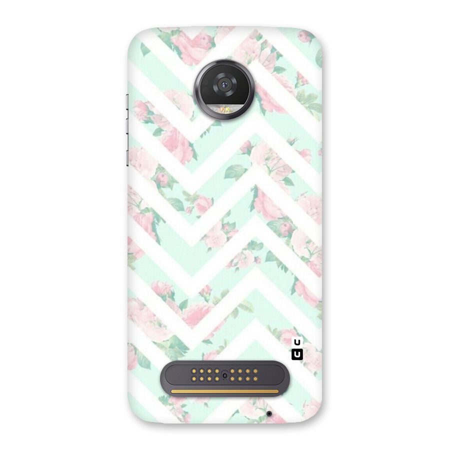 Pastel Floral Zig Zag Back Case for Moto Z2 Play