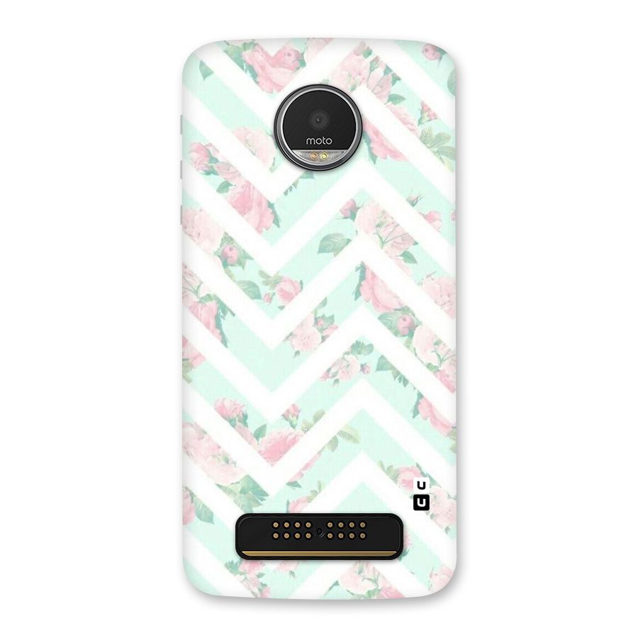 Pastel Floral Zig Zag Back Case for Moto Z Play
