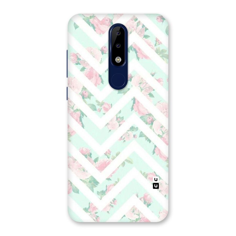 Pastel Floral Zig Zag Back Case for Nokia 5.1 Plus