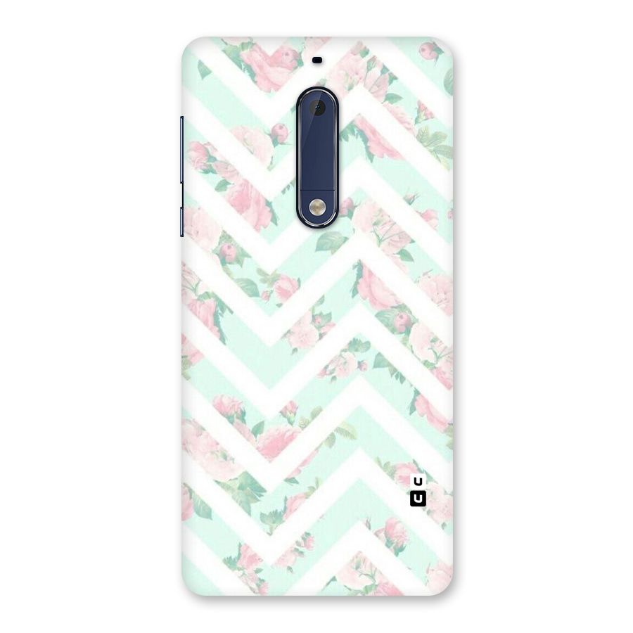 Pastel Floral Zig Zag Back Case for Nokia 5