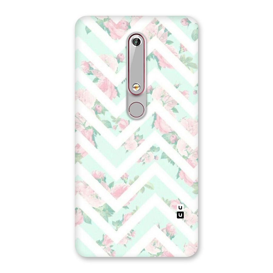 Pastel Floral Zig Zag Back Case for Nokia 6.1