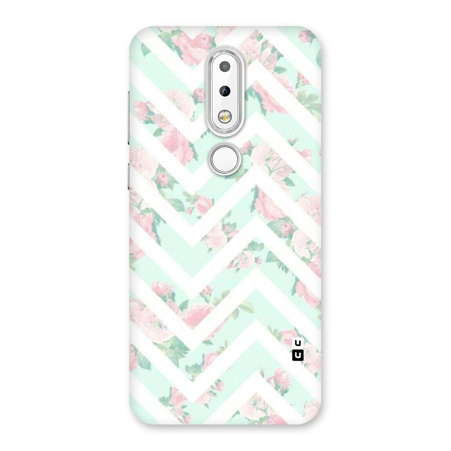 Pastel Floral Zig Zag Back Case for Nokia 6.1 Plus