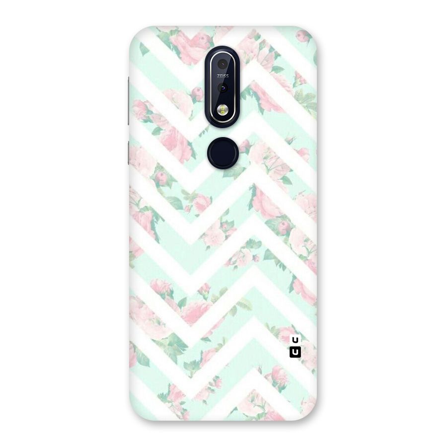 Pastel Floral Zig Zag Back Case for Nokia 7.1