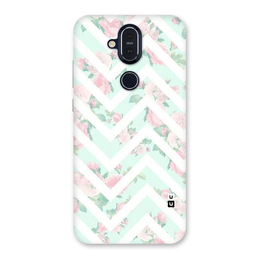Pastel Floral Zig Zag Back Case for Nokia 8.1