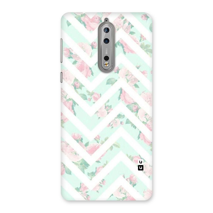 Pastel Floral Zig Zag Back Case for Nokia 8
