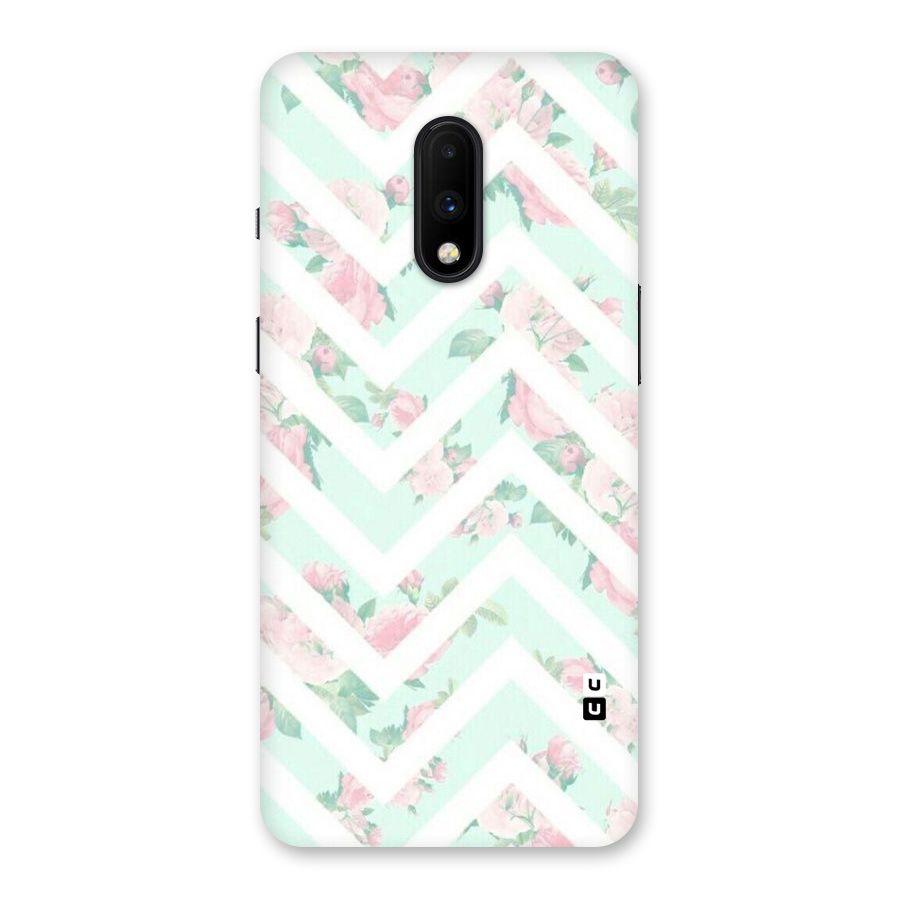 Pastel Floral Zig Zag Back Case for OnePlus 7