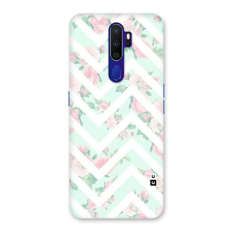 Pastel Floral Zig Zag Back Case for Oppo A9 (2020)