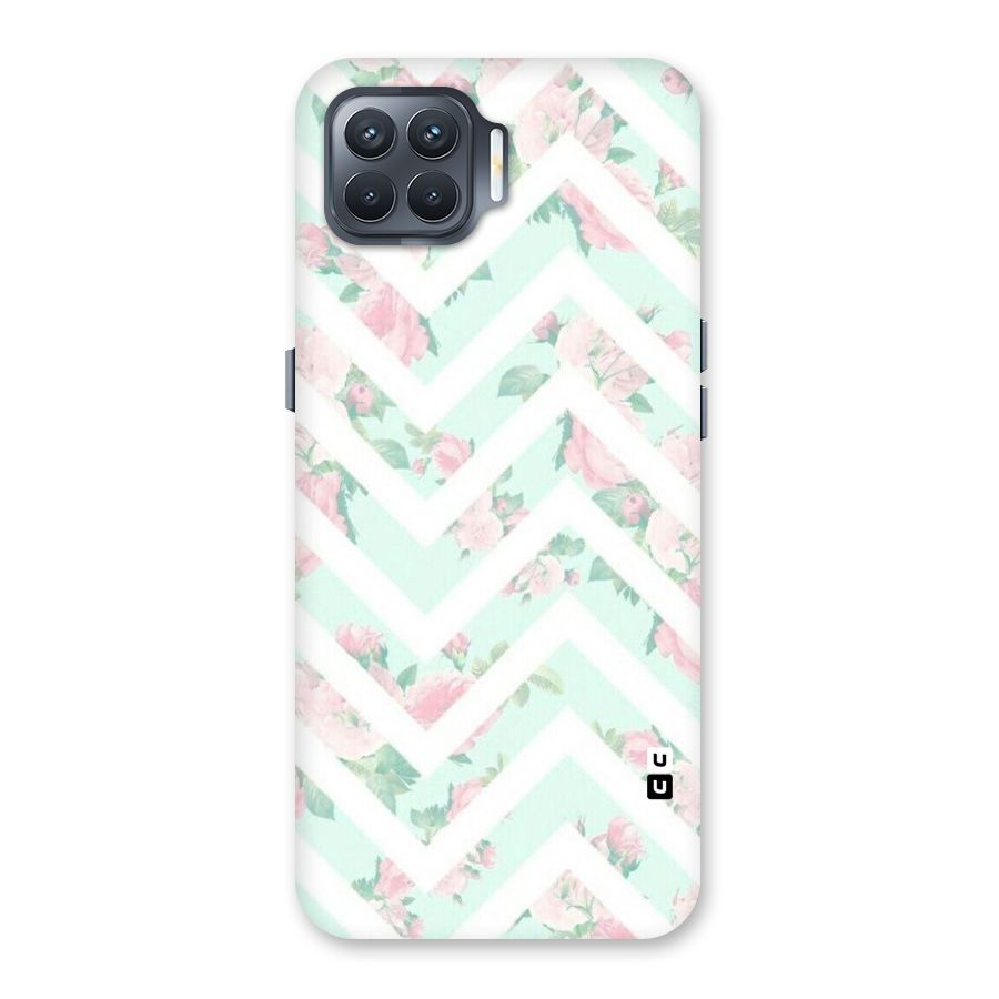 Pastel Floral Zig Zag Back Case for Oppo F17 Pro