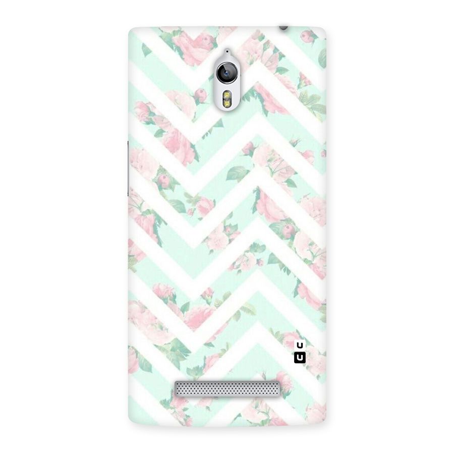 Pastel Floral Zig Zag Back Case for Oppo Find 7